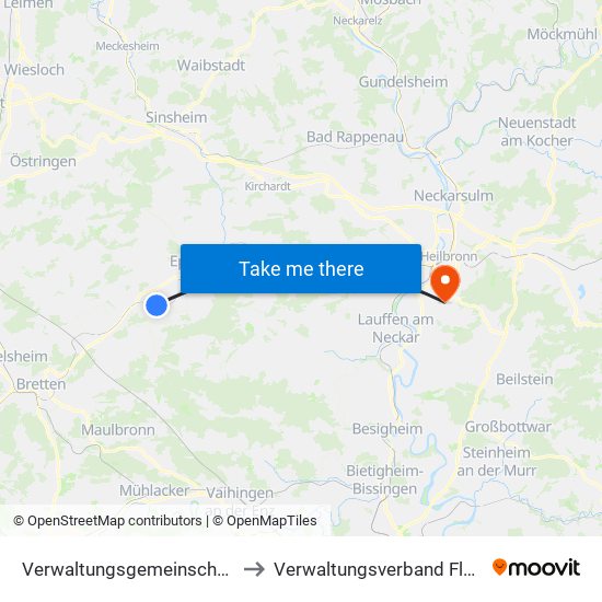 Verwaltungsgemeinschaft Sulzfeld to Verwaltungsverband Flein-Talheim map