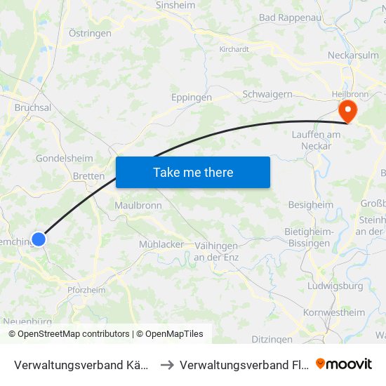 Verwaltungsverband Kämpfelbachtal to Verwaltungsverband Flein-Talheim map