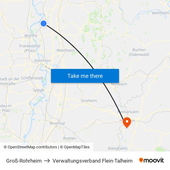 Groß-Rohrheim to Verwaltungsverband Flein-Talheim map