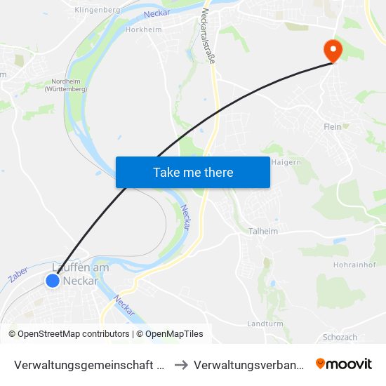 Verwaltungsgemeinschaft Lauffen am Neckar to Verwaltungsverband Flein-Talheim map