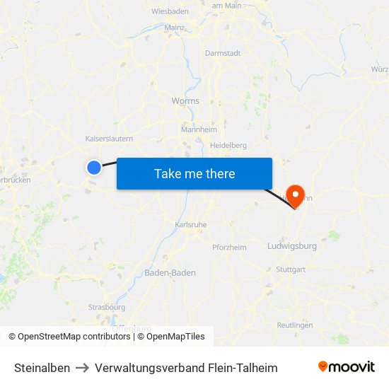 Steinalben to Verwaltungsverband Flein-Talheim map