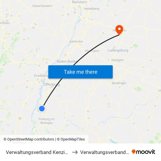 Verwaltungsverband Kenzingen-Herbolzheim to Verwaltungsverband Flein-Talheim map