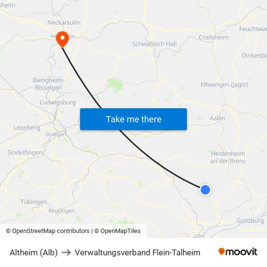 Altheim (Alb) to Verwaltungsverband Flein-Talheim map