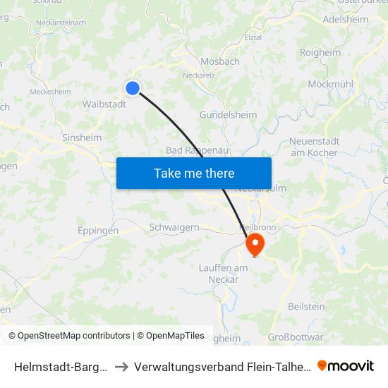 Helmstadt-Bargen to Verwaltungsverband Flein-Talheim map