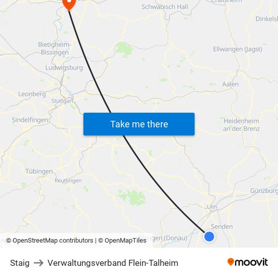Staig to Verwaltungsverband Flein-Talheim map