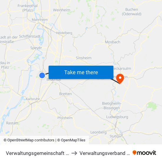 Verwaltungsgemeinschaft Graben-Neudorf to Verwaltungsverband Flein-Talheim map