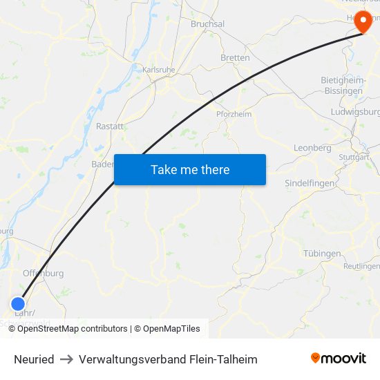 Neuried to Verwaltungsverband Flein-Talheim map