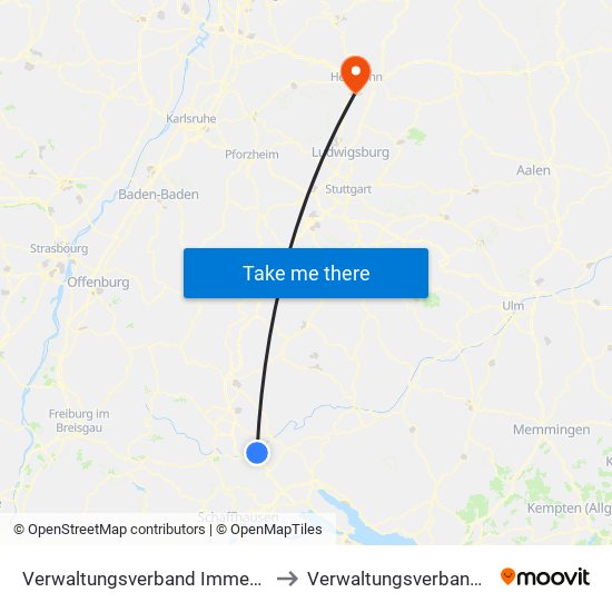 Verwaltungsverband Immendingen-Geisingen to Verwaltungsverband Flein-Talheim map