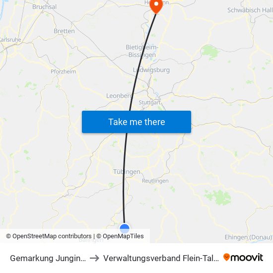 Gemarkung Jungingen to Verwaltungsverband Flein-Talheim map