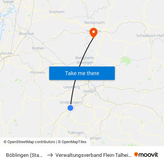 Böblingen (Stadt) to Verwaltungsverband Flein-Talheim map