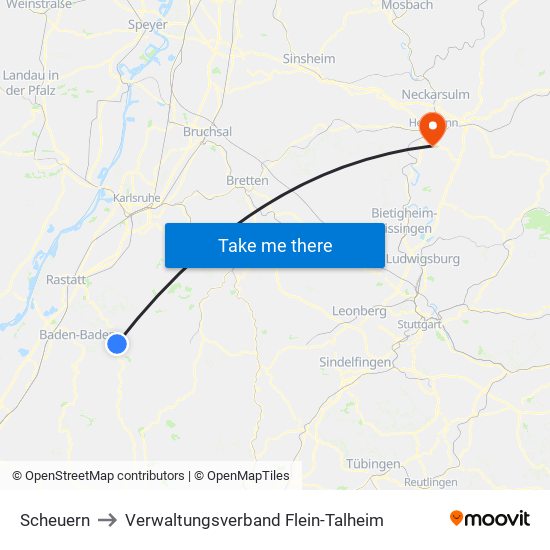 Scheuern to Verwaltungsverband Flein-Talheim map