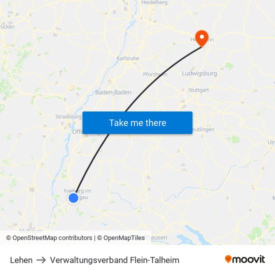 Lehen to Verwaltungsverband Flein-Talheim map