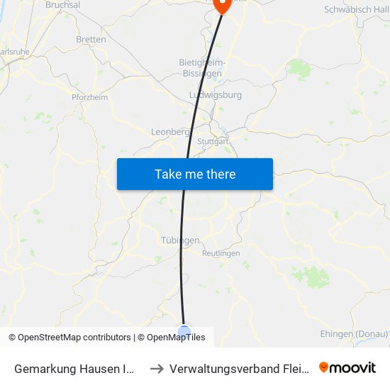 Gemarkung Hausen Im Killertal to Verwaltungsverband Flein-Talheim map