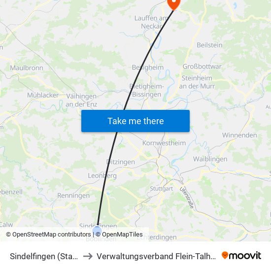 Sindelfingen (Stadt) to Verwaltungsverband Flein-Talheim map