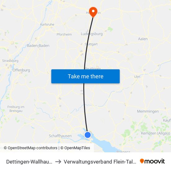 Dettingen-Wallhausen to Verwaltungsverband Flein-Talheim map