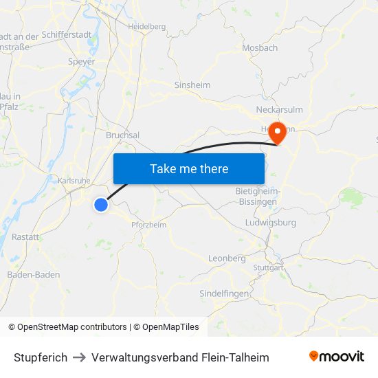 Stupferich to Verwaltungsverband Flein-Talheim map