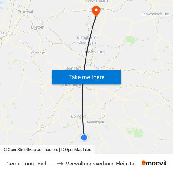 Gemarkung Öschingen to Verwaltungsverband Flein-Talheim map