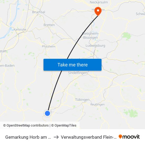 Gemarkung Horb am Neckar to Verwaltungsverband Flein-Talheim map