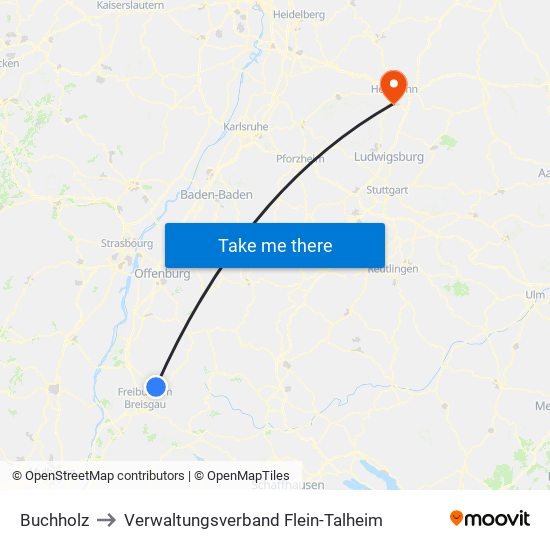 Buchholz to Verwaltungsverband Flein-Talheim map