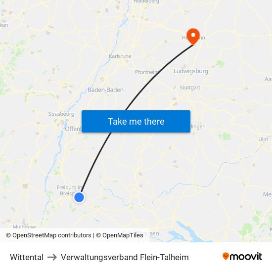 Wittental to Verwaltungsverband Flein-Talheim map