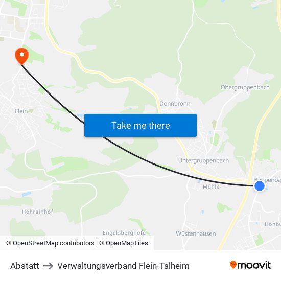 Abstatt to Verwaltungsverband Flein-Talheim map