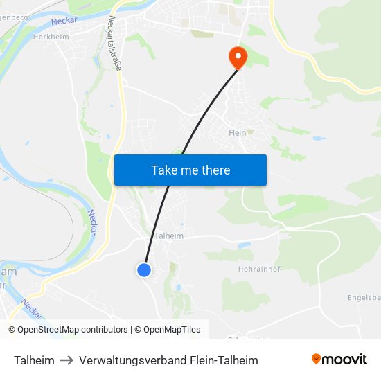 Talheim to Verwaltungsverband Flein-Talheim map