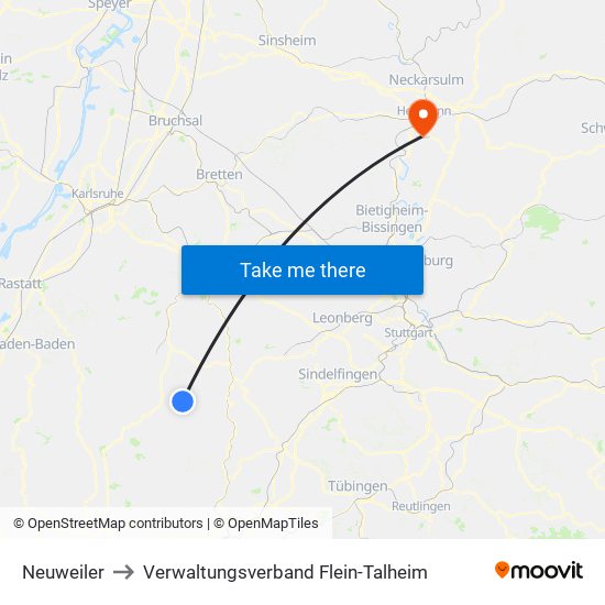 Neuweiler to Verwaltungsverband Flein-Talheim map