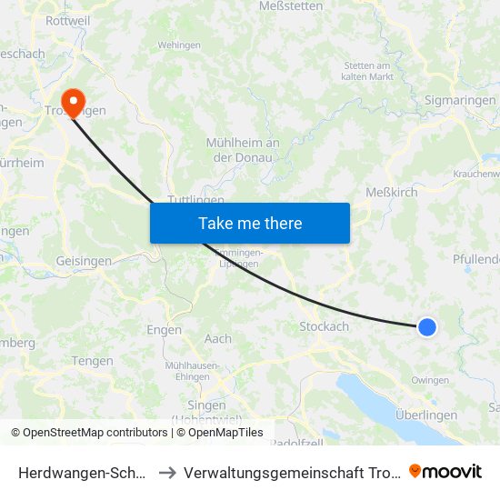 Herdwangen-Schönach to Verwaltungsgemeinschaft Trossingen map