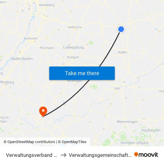 Verwaltungsverband Crailsheim to Verwaltungsgemeinschaft Trossingen map