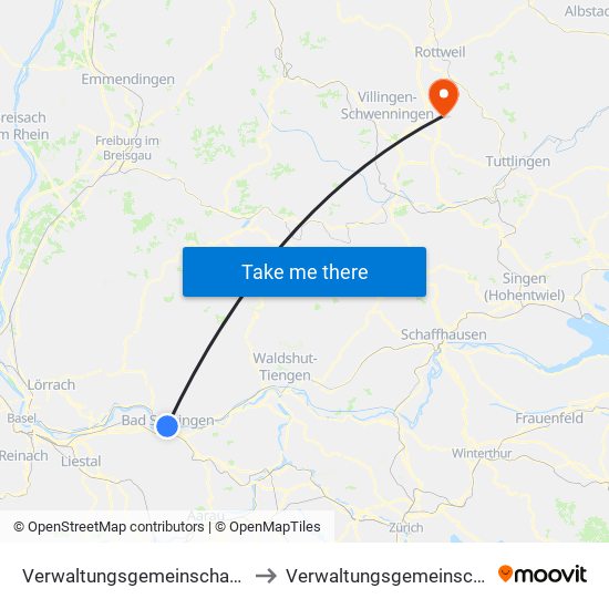 Verwaltungsgemeinschaft Bad Säckingen to Verwaltungsgemeinschaft Trossingen map