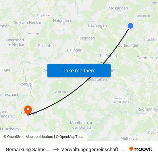 Gemarkung Salmendingen to Verwaltungsgemeinschaft Trossingen map