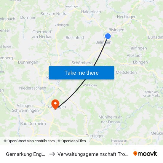 Gemarkung Engstlatt to Verwaltungsgemeinschaft Trossingen map