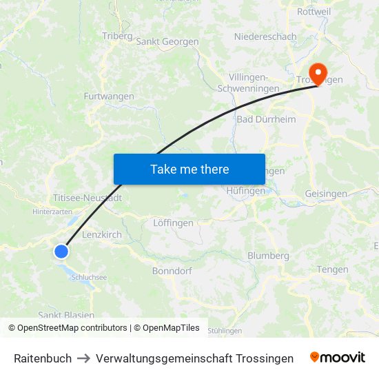 Raitenbuch to Verwaltungsgemeinschaft Trossingen map