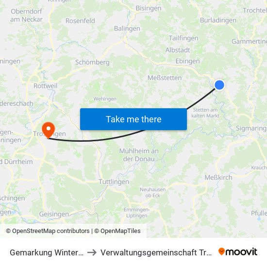 Gemarkung Winterlingen to Verwaltungsgemeinschaft Trossingen map