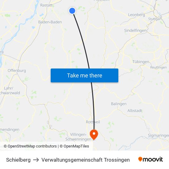 Schielberg to Verwaltungsgemeinschaft Trossingen map