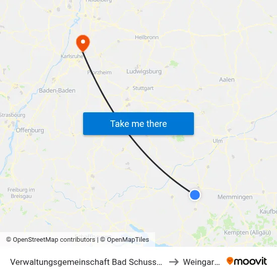 Verwaltungsgemeinschaft Bad Schussenried to Weingarten map
