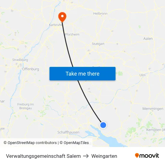 Verwaltungsgemeinschaft Salem to Weingarten map