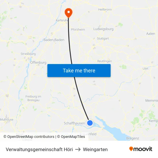 Verwaltungsgemeinschaft Höri to Weingarten map