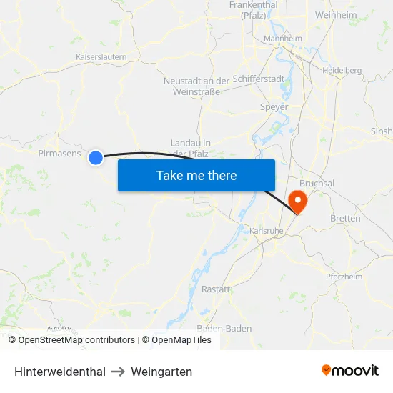 Hinterweidenthal to Weingarten map