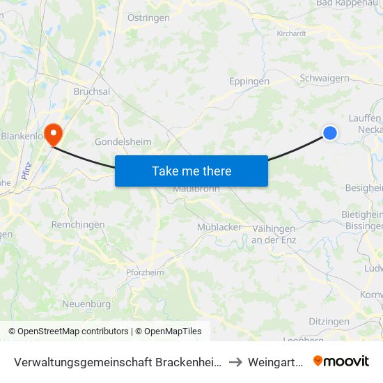 Verwaltungsgemeinschaft Brackenheim to Weingarten map