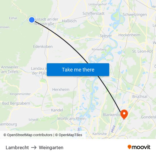 Lambrecht to Weingarten map