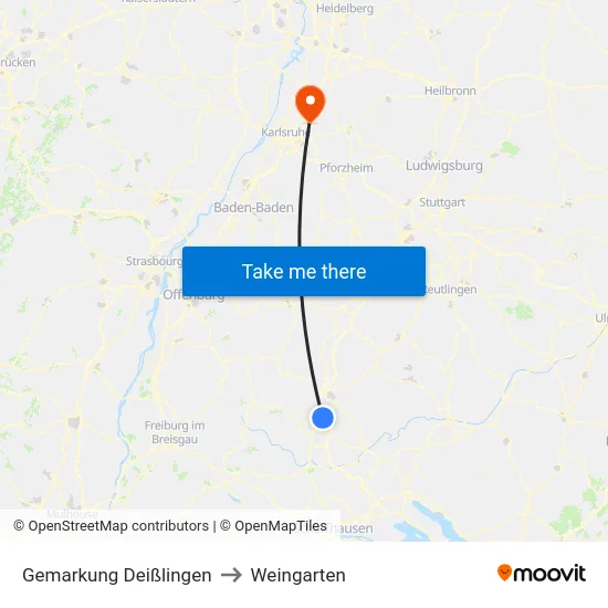 Gemarkung Deißlingen to Weingarten map