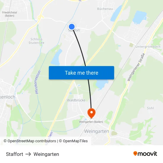 Staffort to Weingarten map