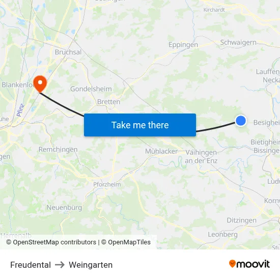 Freudental to Weingarten map