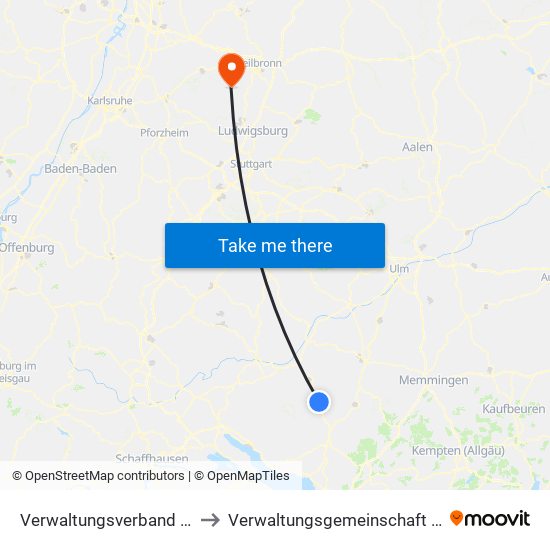 Verwaltungsverband Altshausen to Verwaltungsgemeinschaft Brackenheim map