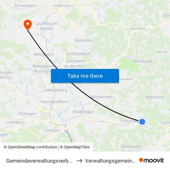 Gemeindeverwaltungsverband Plüderhausen-Urbach to Verwaltungsgemeinschaft Brackenheim map