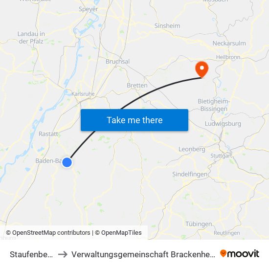 Staufenberg to Verwaltungsgemeinschaft Brackenheim map