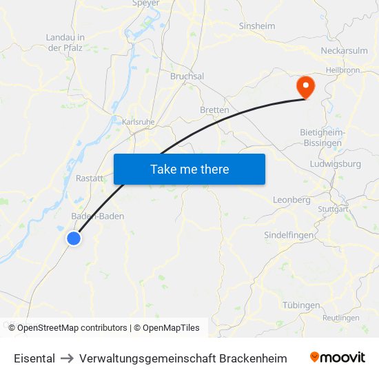 Eisental to Verwaltungsgemeinschaft Brackenheim map