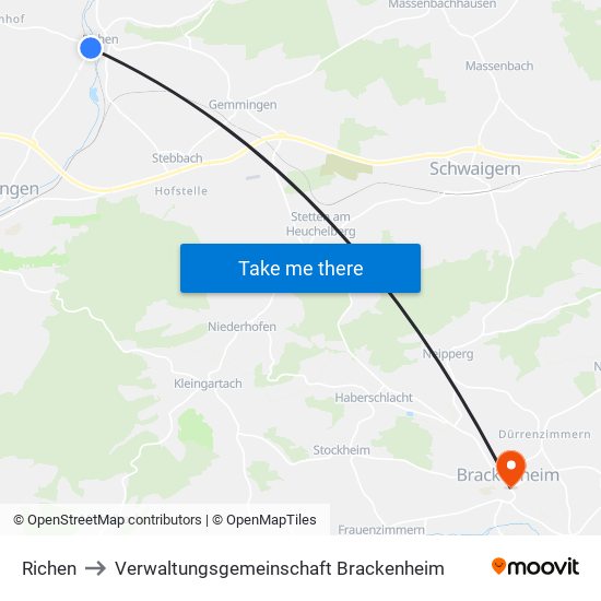 Richen to Verwaltungsgemeinschaft Brackenheim map