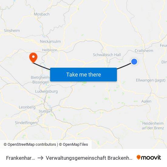 Frankenhardt to Verwaltungsgemeinschaft Brackenheim map